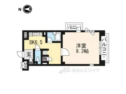 パインフィールド御池(1DK/2階)の間取り写真