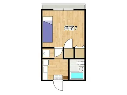 サンハイツK・S(1K/2階)の間取り写真