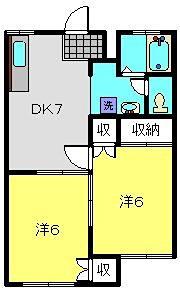 シェモア(2DK/1階)の間取り写真
