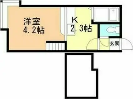 北34条駅ハウス(1K/2階)の間取り写真