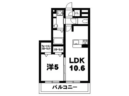 セジュールニューパークヒル(1LDK/2階)の間取り写真