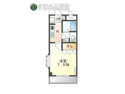 ブルーサンズ1号館(1K/2階)の間取り写真