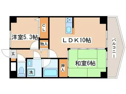 ルナポリス(2LDK/4階)の間取り写真