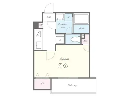 湊町ウッドヴィレッジ(1K/2階)の間取り写真