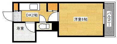 エステート古江新町(1K/4階)の間取り写真
