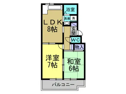 サン青山(2LDK/4階)の間取り写真