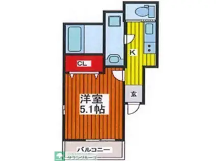 クリスティー(1K/3階)の間取り写真