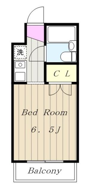 キャッスルマンション東林間(1K/3階)の間取り写真
