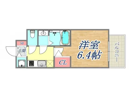 エスリード神戸兵庫駅アクアヴィラ(1K/3階)の間取り写真