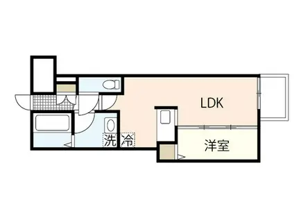 月光南観音 五番館(1LDK/3階)の間取り写真