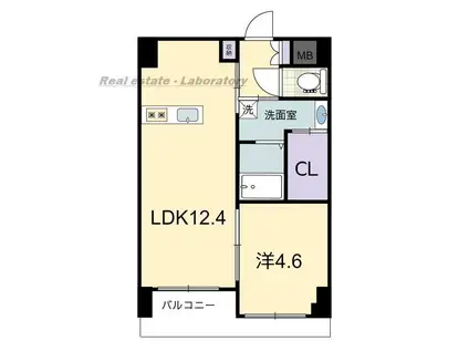 GROWTH EHIRA(1LDK/2階)の間取り写真