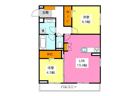 D-ROOM南福岡(2LDK/1階)の間取り写真