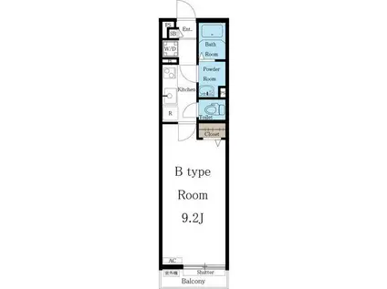 リブリ・アリコット(1K/1階)の間取り写真