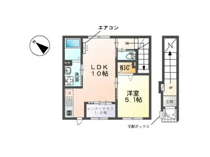 ＪＲ埼京線 南与野駅 徒歩32分 2階建 築1年(1LDK/2階)の間取り写真
