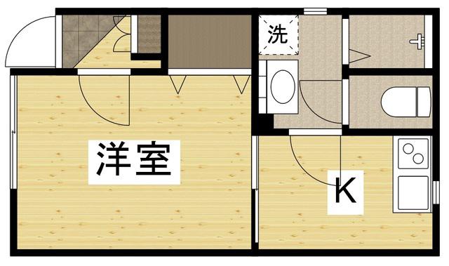 パスティア新倉敷(1K/1階)の間取り写真
