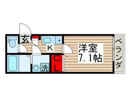 グレイシア北千住(1K/2階)の間取り写真
