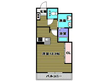 パレスひだまりの丘(ワンルーム/3階)の間取り写真