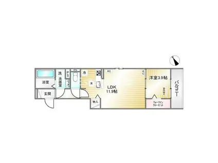 LAMAISON大池町(1LDK/1階)の間取り写真