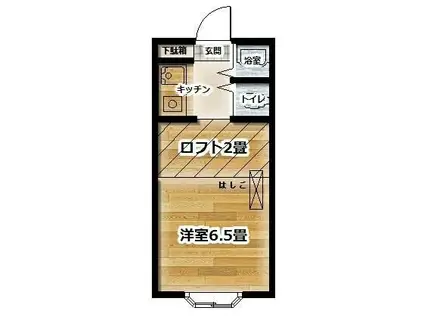 ジュネスクリエイトIII(ワンルーム/1階)の間取り写真