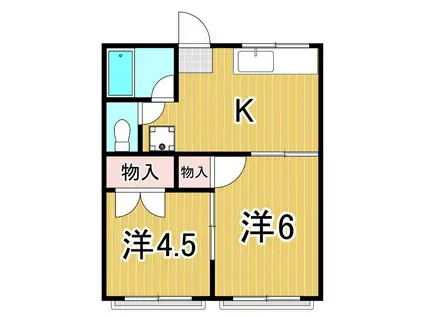 コジマコーポ(2K/2階)の間取り写真