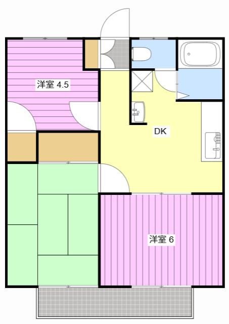 サンビレッチC(3DK/2階)の間取り写真