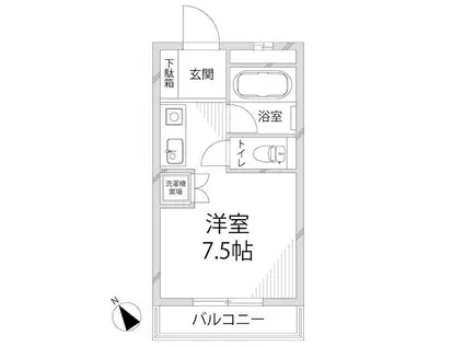 メゾン・フランス(ワンルーム/1階)の間取り写真