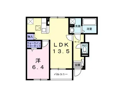 サンライズ・MITO B(1LDK/1階)の間取り写真