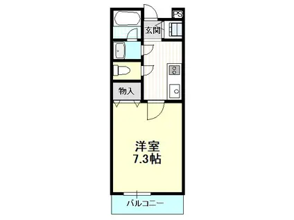 ベルエキップ(1K/1階)の間取り写真