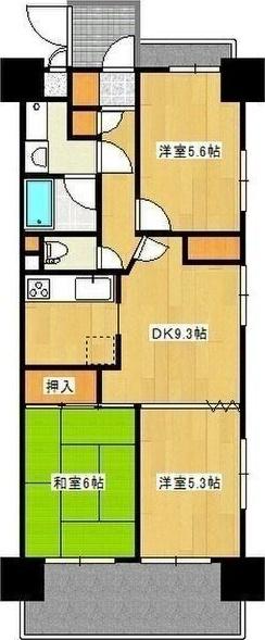 ベルアーバニティ住吉清水丘(3LDK/4階)の間取り写真