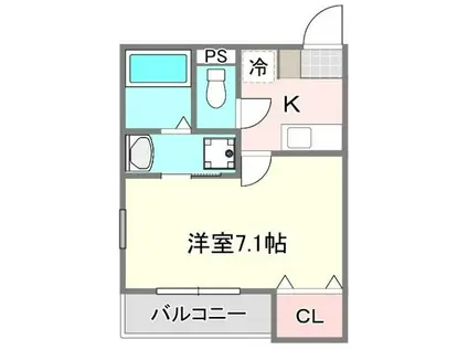 クレフラスト上尾(1K/2階)の間取り写真