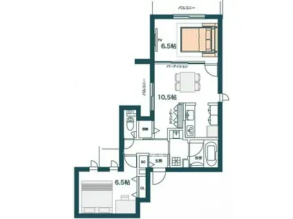 グロリア要町(2LDK/2階)の間取り写真
