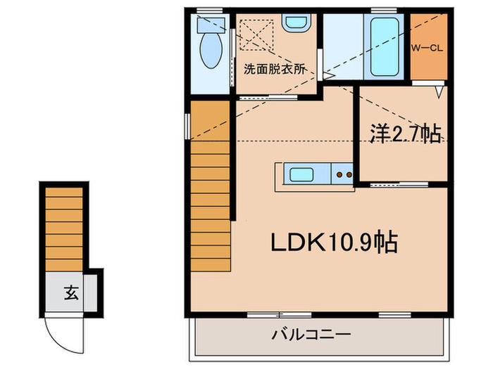 FALLERSLEBEN TOSAKI(1LDK/2階)の間取り写真