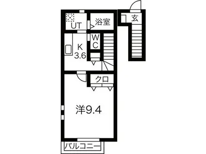 ロジェ コンフォールII(1K/2階)の間取り写真