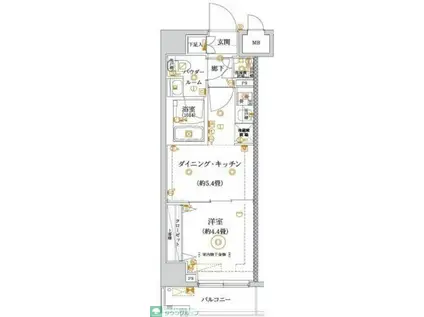 ガリシア亀戸水神(1DK/5階)の間取り写真