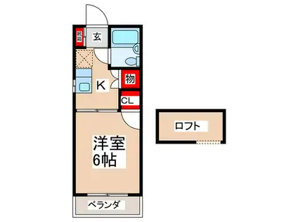 ドリームコーポ(1K/2階)の間取り写真