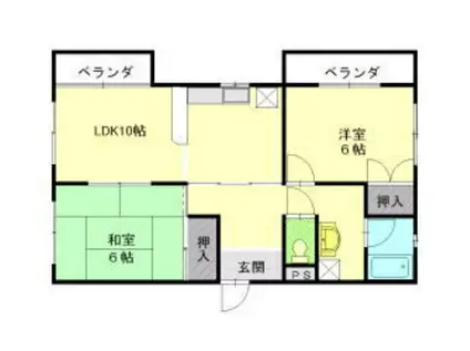 清水東レジデンス(2LDK/1階)の間取り写真