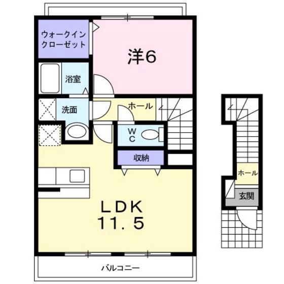 フォレストヒルズ(1LDK/2階)の間取り写真