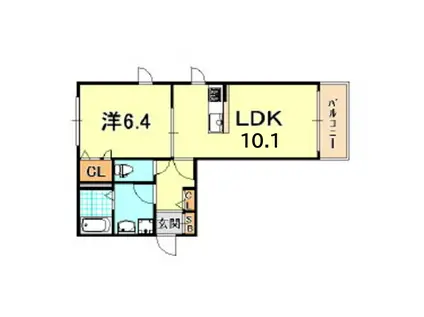 シャーメゾン須磨海浜公園(1LDK/1階)の間取り写真