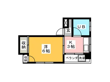 アールビル(1K/2階)の間取り写真