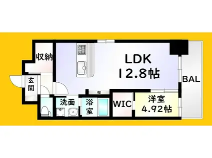 アクシオ北九州III(1LDK/5階)の間取り写真