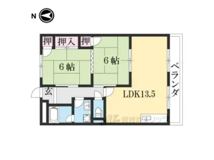 コーポラス無限Ⅰ(2LDK/3階)の間取り写真
