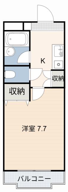 アーバニア成田(1K/2階)の間取り写真