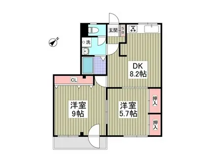 エスピーパレスA15(2DK/1階)の間取り写真