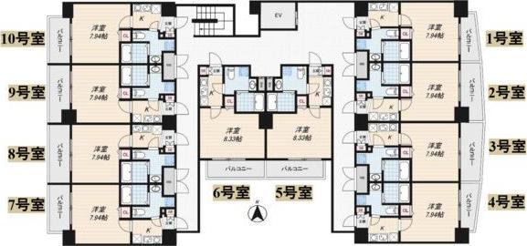 セレニテ難波西(1K/9階)の間取り写真