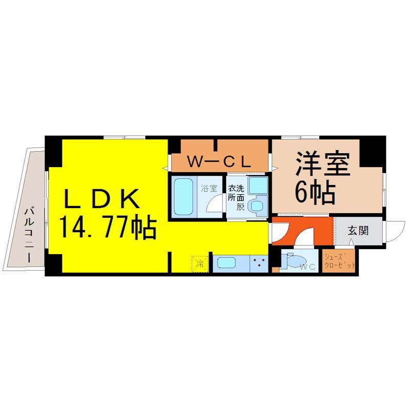 名駅南サクセスVIII(1LDK/3階)の間取り写真