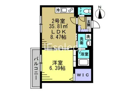 セミカ葛城 II(1LDK/3階)の間取り写真