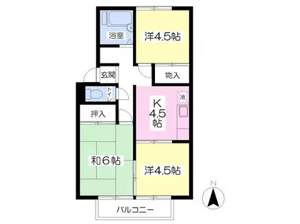 ツチヤハイツA・B (3DK/1階)の間取り写真