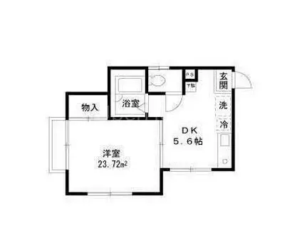 エクセル木曽(1DK/2階)の間取り写真