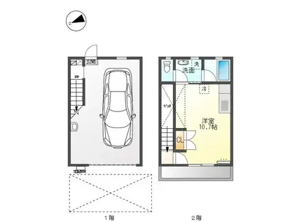 MOTOR DREI(1K/2階)の間取り写真