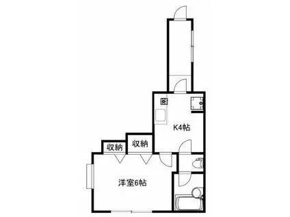 クレッセントハウス(1K/1階)の間取り写真